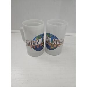 Vintage Universal Studios Glow In The‎ Dark Ice Mug Cup 16oz Set Of 2 **READ**